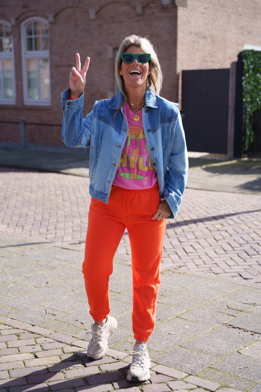 Orange jogging bottoms sale